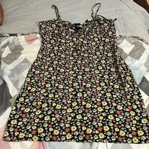 Black Floral Mini Dress